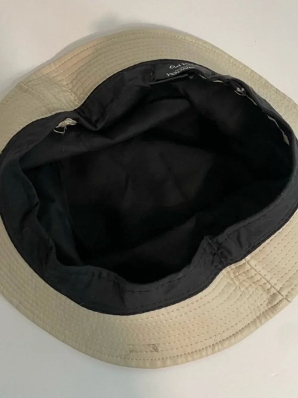 David and Young Beige Vegan Faux Leather Bucket  Hat